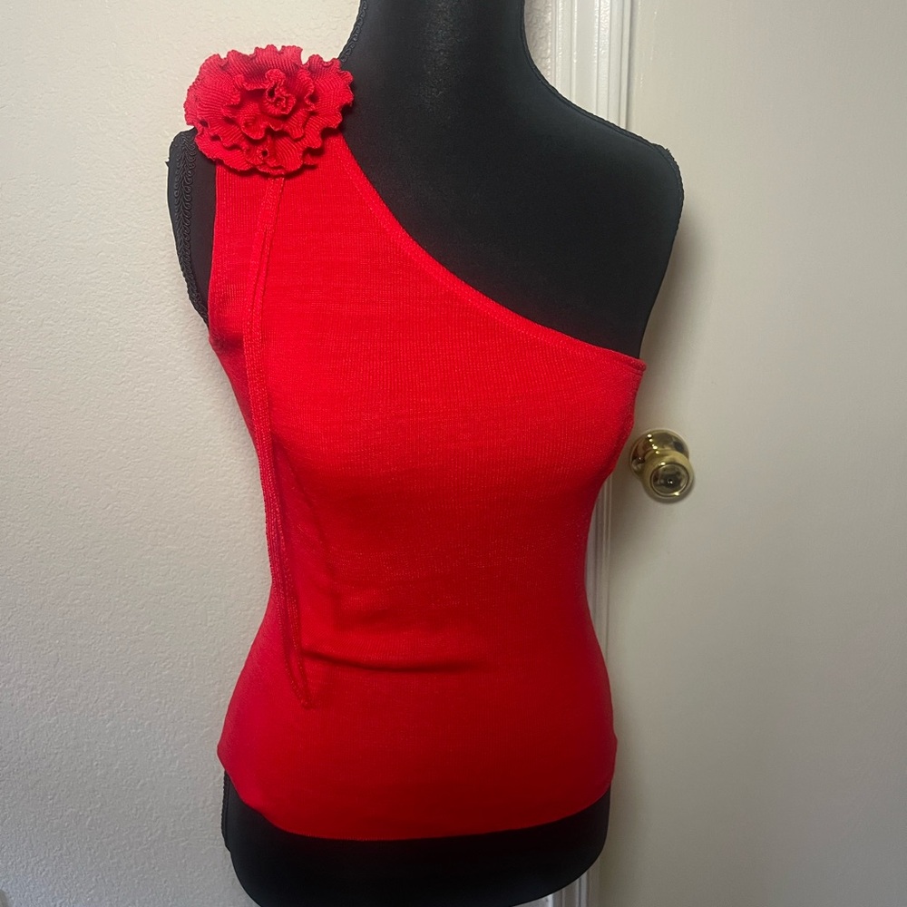 Elegant Red One-Shoulder top